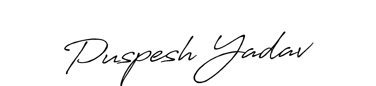 How to make Puspesh Yadav signature? Antro_Vectra_Bolder is a professional autograph style. Create handwritten signature for Puspesh Yadav name. Puspesh Yadav signature style 7 images and pictures png