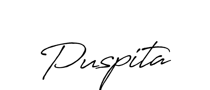 Puspita stylish signature style. Best Handwritten Sign (Antro_Vectra_Bolder) for my name. Handwritten Signature Collection Ideas for my name Puspita. Puspita signature style 7 images and pictures png