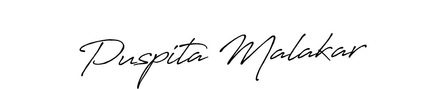 How to make Puspita Malakar name signature. Use Antro_Vectra_Bolder style for creating short signs online. This is the latest handwritten sign. Puspita Malakar signature style 7 images and pictures png