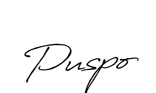 Create a beautiful signature design for name Puspo. With this signature (Antro_Vectra_Bolder) fonts, you can make a handwritten signature for free. Puspo signature style 7 images and pictures png