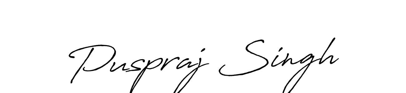 How to make Puspraj Singh name signature. Use Antro_Vectra_Bolder style for creating short signs online. This is the latest handwritten sign. Puspraj Singh signature style 7 images and pictures png