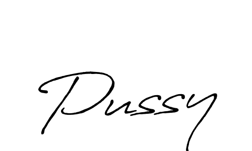 Create a beautiful signature design for name Pussy. With this signature (Antro_Vectra_Bolder) fonts, you can make a handwritten signature for free. Pussy signature style 7 images and pictures png