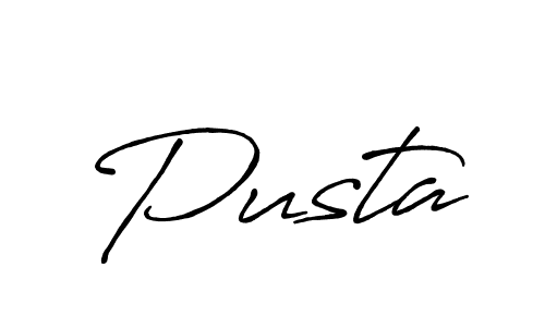 How to make Pusta name signature. Use Antro_Vectra_Bolder style for creating short signs online. This is the latest handwritten sign. Pusta signature style 7 images and pictures png
