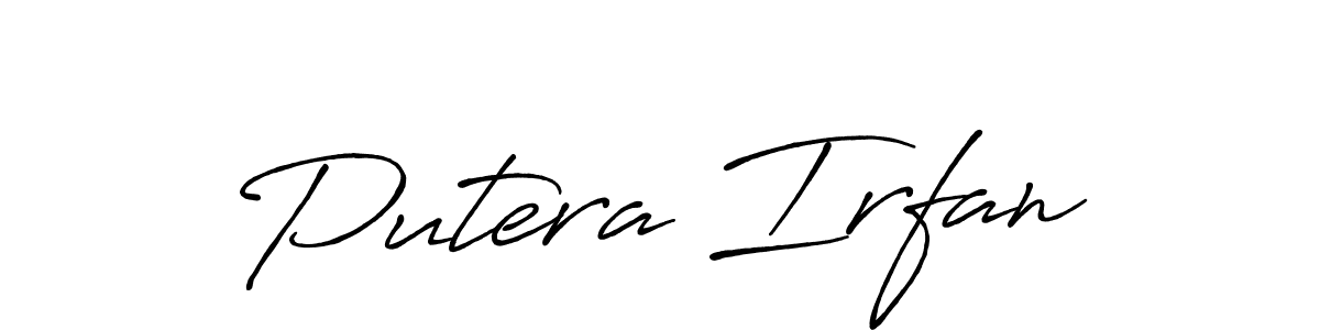 Make a beautiful signature design for name Putera Irfan. With this signature (Antro_Vectra_Bolder) style, you can create a handwritten signature for free. Putera Irfan signature style 7 images and pictures png