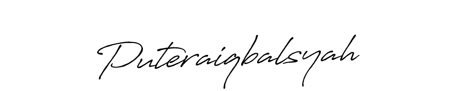 Puteraiqbalsyah stylish signature style. Best Handwritten Sign (Antro_Vectra_Bolder) for my name. Handwritten Signature Collection Ideas for my name Puteraiqbalsyah. Puteraiqbalsyah signature style 7 images and pictures png