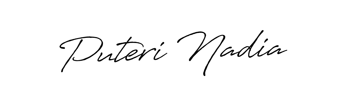 Make a beautiful signature design for name Puteri Nadia. Use this online signature maker to create a handwritten signature for free. Puteri Nadia signature style 7 images and pictures png