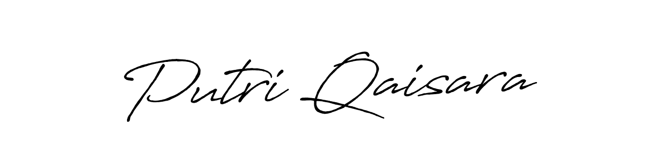 Make a beautiful signature design for name Putri Qaisara. With this signature (Antro_Vectra_Bolder) style, you can create a handwritten signature for free. Putri Qaisara signature style 7 images and pictures png