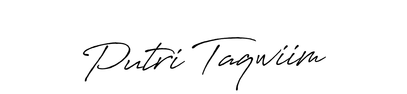Use a signature maker to create a handwritten signature online. With this signature software, you can design (Antro_Vectra_Bolder) your own signature for name Putri Taqwiim. Putri Taqwiim signature style 7 images and pictures png
