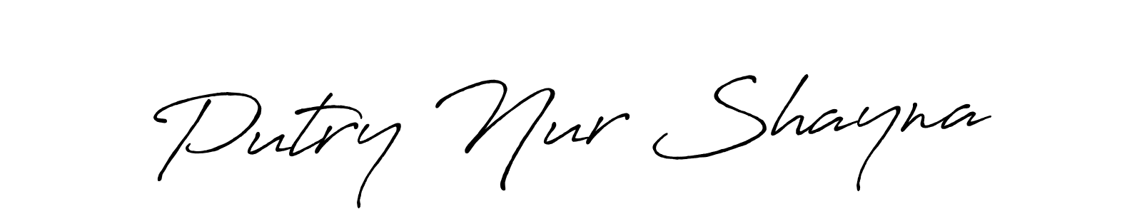 Use a signature maker to create a handwritten signature online. With this signature software, you can design (Antro_Vectra_Bolder) your own signature for name Putry Nur Shayna. Putry Nur Shayna signature style 7 images and pictures png