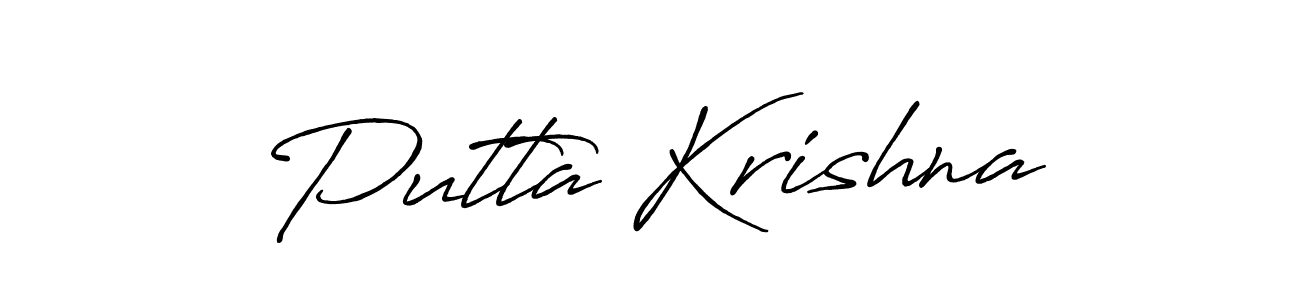 Similarly Antro_Vectra_Bolder is the best handwritten signature design. Signature creator online .You can use it as an online autograph creator for name Putta Krishna. Putta Krishna signature style 7 images and pictures png