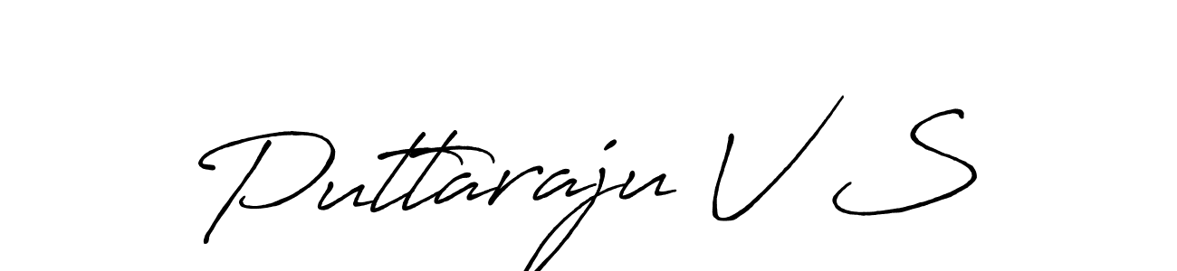 Create a beautiful signature design for name Puttaraju V S. With this signature (Antro_Vectra_Bolder) fonts, you can make a handwritten signature for free. Puttaraju V S signature style 7 images and pictures png