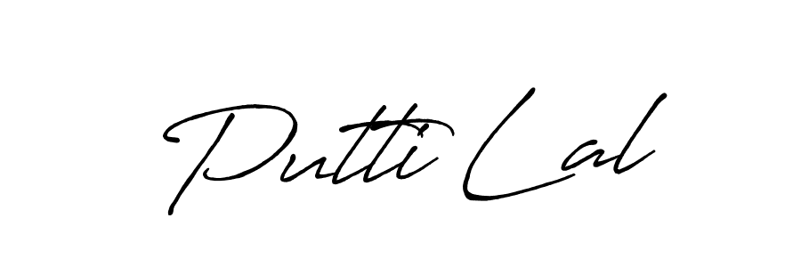 Create a beautiful signature design for name Putti Lal. With this signature (Antro_Vectra_Bolder) fonts, you can make a handwritten signature for free. Putti Lal signature style 7 images and pictures png