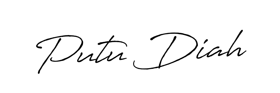 How to make Putu Diah signature? Antro_Vectra_Bolder is a professional autograph style. Create handwritten signature for Putu Diah name. Putu Diah signature style 7 images and pictures png