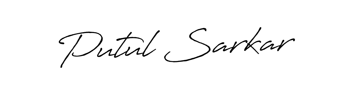 Make a beautiful signature design for name Putul Sarkar. With this signature (Antro_Vectra_Bolder) style, you can create a handwritten signature for free. Putul Sarkar signature style 7 images and pictures png