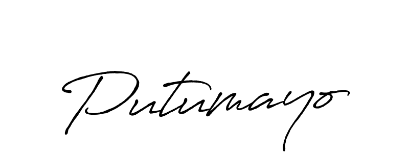 How to make Putumayo name signature. Use Antro_Vectra_Bolder style for creating short signs online. This is the latest handwritten sign. Putumayo signature style 7 images and pictures png