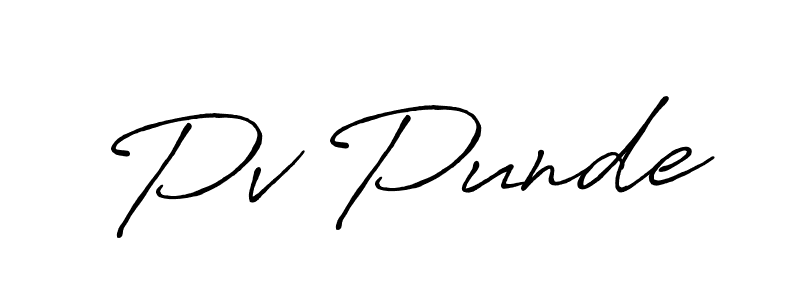 Create a beautiful signature design for name Pv Punde. With this signature (Antro_Vectra_Bolder) fonts, you can make a handwritten signature for free. Pv Punde signature style 7 images and pictures png