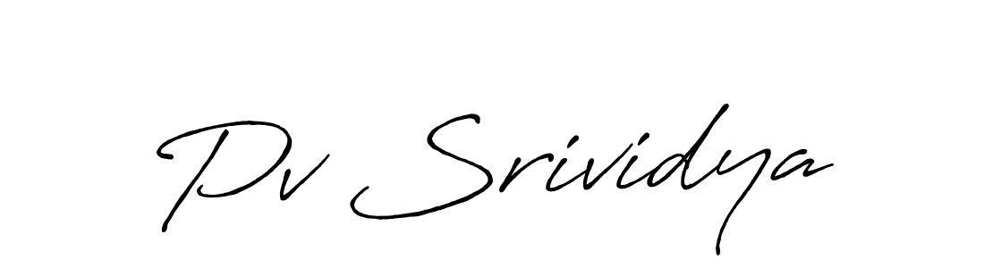 Pv Srividya stylish signature style. Best Handwritten Sign (Antro_Vectra_Bolder) for my name. Handwritten Signature Collection Ideas for my name Pv Srividya. Pv Srividya signature style 7 images and pictures png