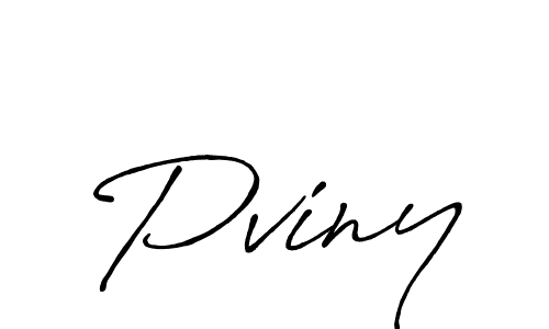 How to make Pviny name signature. Use Antro_Vectra_Bolder style for creating short signs online. This is the latest handwritten sign. Pviny signature style 7 images and pictures png