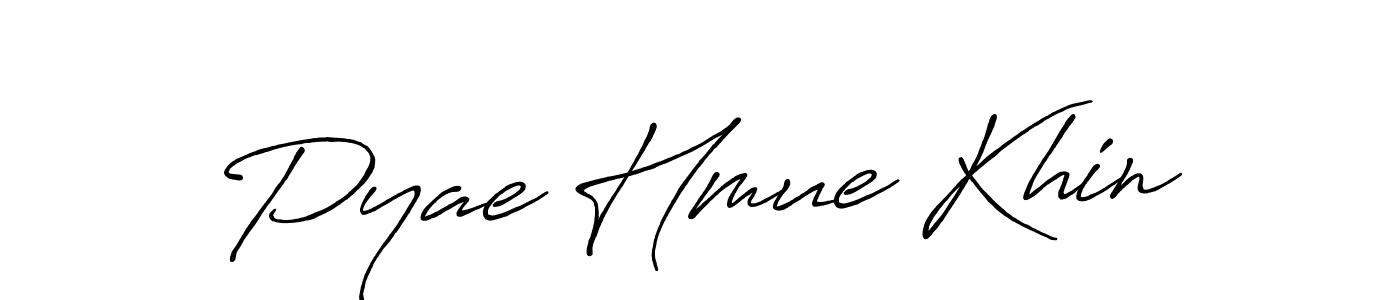 How to make Pyae Hmue Khin name signature. Use Antro_Vectra_Bolder style for creating short signs online. This is the latest handwritten sign. Pyae Hmue Khin signature style 7 images and pictures png