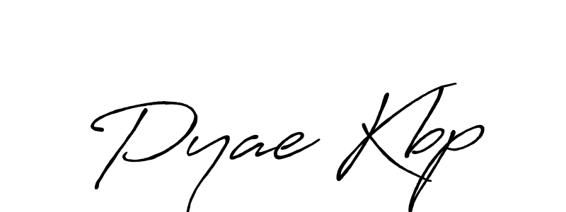 Make a beautiful signature design for name Pyae Kbp. With this signature (Antro_Vectra_Bolder) style, you can create a handwritten signature for free. Pyae Kbp signature style 7 images and pictures png