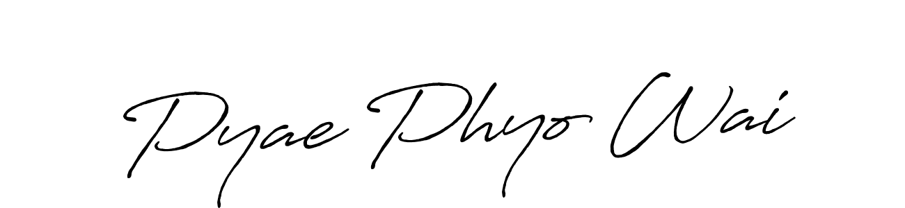 Design your own signature with our free online signature maker. With this signature software, you can create a handwritten (Antro_Vectra_Bolder) signature for name Pyae Phyo Wai. Pyae Phyo Wai signature style 7 images and pictures png