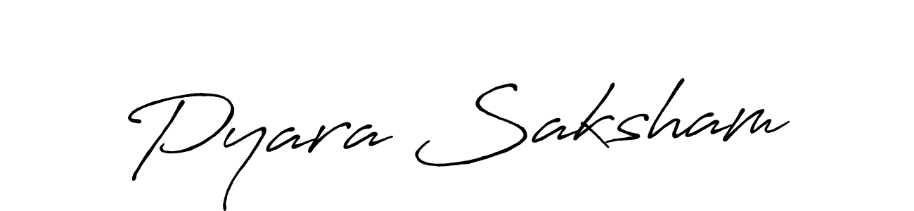 This is the best signature style for the Pyara Saksham name. Also you like these signature font (Antro_Vectra_Bolder). Mix name signature. Pyara Saksham signature style 7 images and pictures png