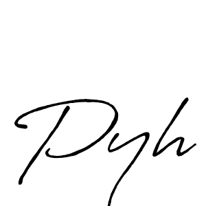 How to make Pyh signature? Antro_Vectra_Bolder is a professional autograph style. Create handwritten signature for Pyh name. Pyh signature style 7 images and pictures png