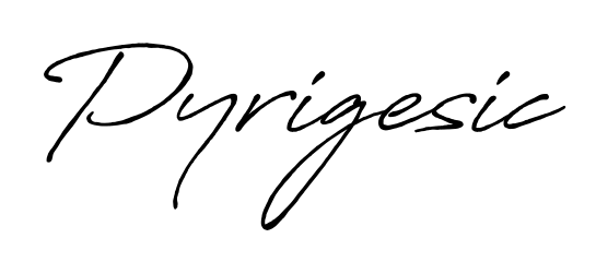 Generate high-definition signature styles for Pyrigesic. The Antro_Vectra_Bolder typeface ensures crisp legibility and sophisticated design. Pyrigesic signature style 7 images and pictures png