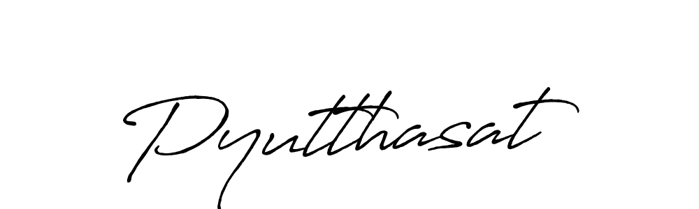 Make a beautiful signature design for name Pyutthasat. With this signature (Antro_Vectra_Bolder) style, you can create a handwritten signature for free. Pyutthasat signature style 7 images and pictures png