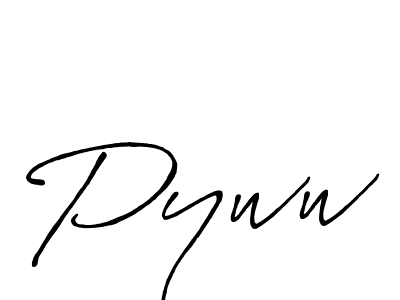 The best way (Antro_Vectra_Bolder) to make a short signature is to pick only two or three words in your name. The name Pyww include a total of six letters. For converting this name. Pyww signature style 7 images and pictures png