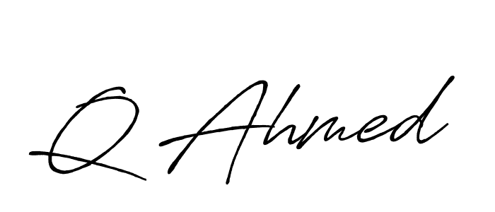 How to Draw Q Ahmed signature style? Antro_Vectra_Bolder is a latest design signature styles for name Q Ahmed. Q Ahmed signature style 7 images and pictures png