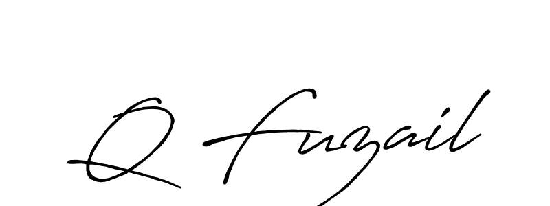 How to make Q Fuzail signature? Antro_Vectra_Bolder is a professional autograph style. Create handwritten signature for Q Fuzail name. Q Fuzail signature style 7 images and pictures png