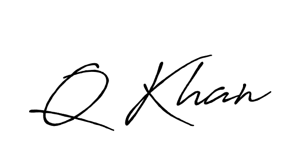 Make a beautiful signature design for name Q Khan. With this signature (Antro_Vectra_Bolder) style, you can create a handwritten signature for free. Q Khan signature style 7 images and pictures png
