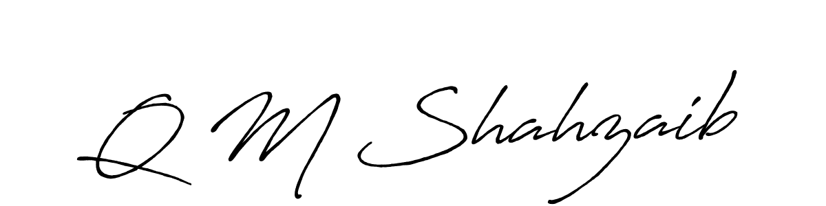 It looks lik you need a new signature style for name Q M Shahzaib. Design unique handwritten (Antro_Vectra_Bolder) signature with our free signature maker in just a few clicks. Q M Shahzaib signature style 7 images and pictures png