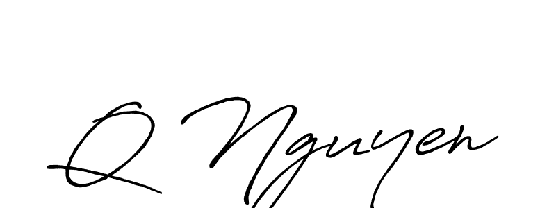 Q Nguyen stylish signature style. Best Handwritten Sign (Antro_Vectra_Bolder) for my name. Handwritten Signature Collection Ideas for my name Q Nguyen. Q Nguyen signature style 7 images and pictures png