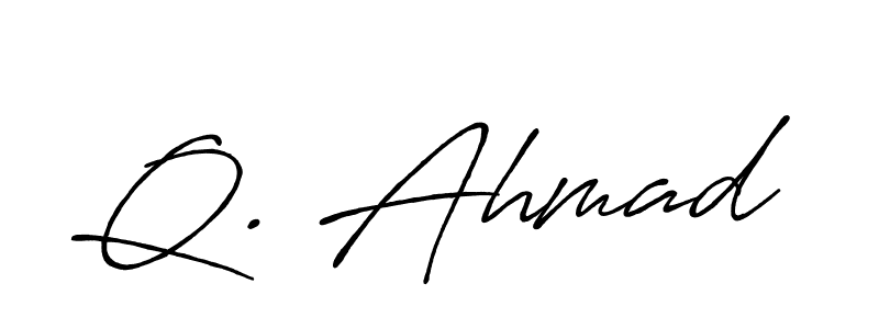 Make a beautiful signature design for name Q. Ahmad. With this signature (Antro_Vectra_Bolder) style, you can create a handwritten signature for free. Q. Ahmad signature style 7 images and pictures png