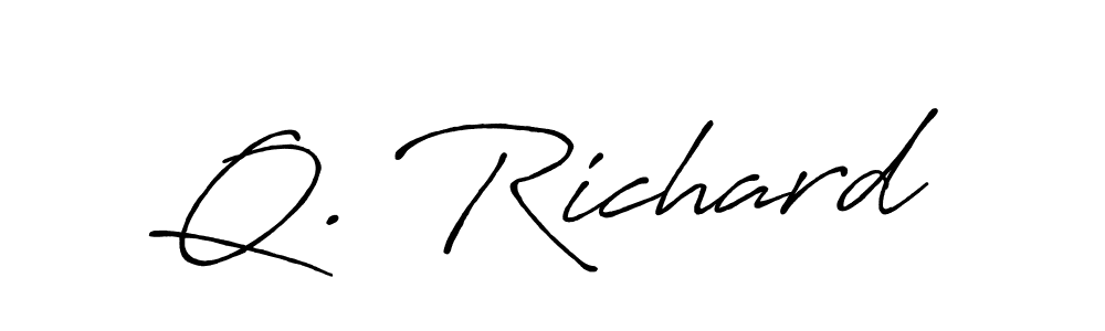 Antro_Vectra_Bolder is a professional signature style that is perfect for those who want to add a touch of class to their signature. It is also a great choice for those who want to make their signature more unique. Get Q. Richard name to fancy signature for free. Q. Richard signature style 7 images and pictures png