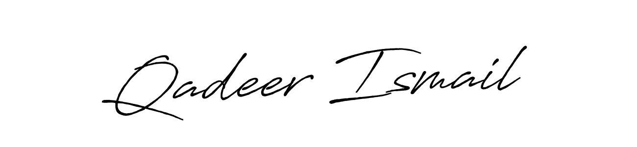Use a signature maker to create a handwritten signature online. With this signature software, you can design (Antro_Vectra_Bolder) your own signature for name Qadeer Ismail. Qadeer Ismail signature style 7 images and pictures png