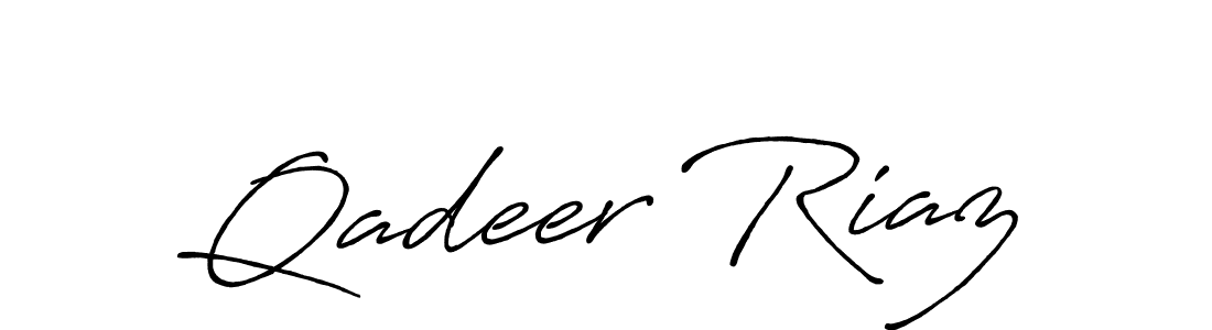 Create a beautiful signature design for name Qadeer Riaz. With this signature (Antro_Vectra_Bolder) fonts, you can make a handwritten signature for free. Qadeer Riaz signature style 7 images and pictures png