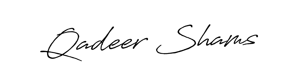 Qadeer Shams stylish signature style. Best Handwritten Sign (Antro_Vectra_Bolder) for my name. Handwritten Signature Collection Ideas for my name Qadeer Shams. Qadeer Shams signature style 7 images and pictures png