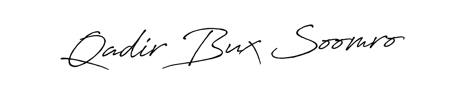 Also You can easily find your signature by using the search form. We will create Qadir Bux Soomro name handwritten signature images for you free of cost using Antro_Vectra_Bolder sign style. Qadir Bux Soomro signature style 7 images and pictures png
