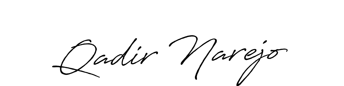 Make a beautiful signature design for name Qadir Narejo. With this signature (Antro_Vectra_Bolder) style, you can create a handwritten signature for free. Qadir Narejo signature style 7 images and pictures png