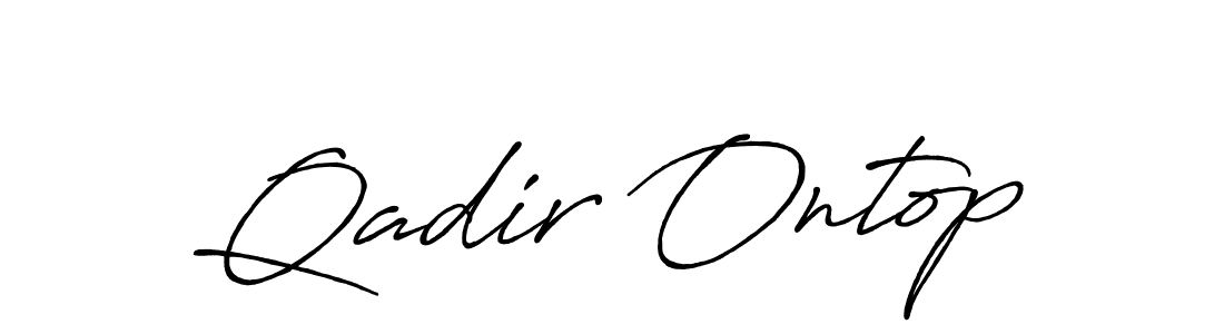 Make a beautiful signature design for name Qadir Ontop. With this signature (Antro_Vectra_Bolder) style, you can create a handwritten signature for free. Qadir Ontop signature style 7 images and pictures png
