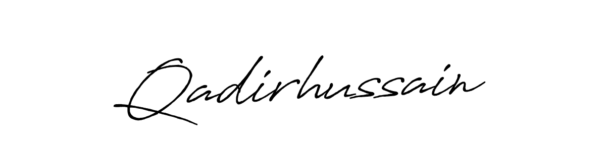 Create a beautiful signature design for name Qadirhussain. With this signature (Antro_Vectra_Bolder) fonts, you can make a handwritten signature for free. Qadirhussain signature style 7 images and pictures png