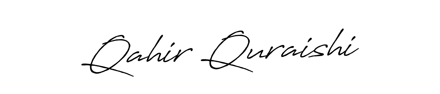 How to make Qahir Quraishi name signature. Use Antro_Vectra_Bolder style for creating short signs online. This is the latest handwritten sign. Qahir Quraishi signature style 7 images and pictures png