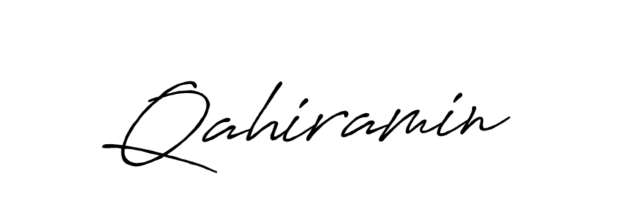 Create a beautiful signature design for name Qahiramin. With this signature (Antro_Vectra_Bolder) fonts, you can make a handwritten signature for free. Qahiramin signature style 7 images and pictures png