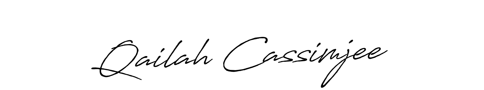 Design your own signature with our free online signature maker. With this signature software, you can create a handwritten (Antro_Vectra_Bolder) signature for name Qailah Cassimjee. Qailah Cassimjee signature style 7 images and pictures png