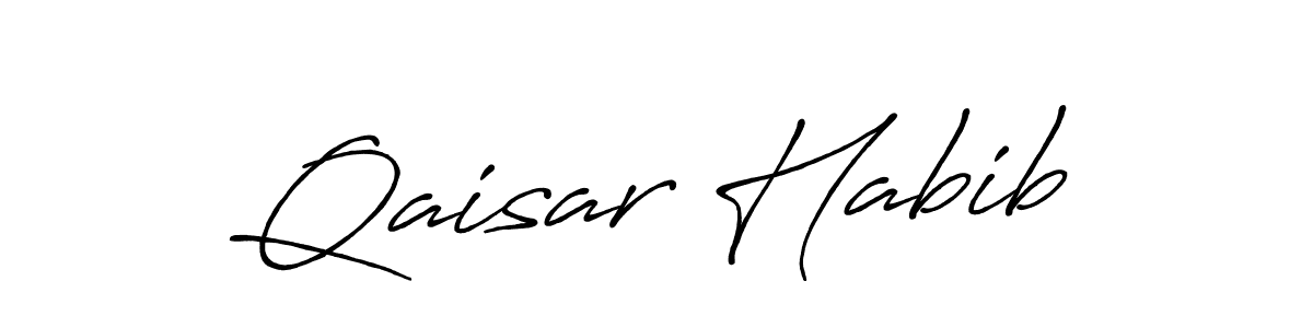 How to make Qaisar Habib name signature. Use Antro_Vectra_Bolder style for creating short signs online. This is the latest handwritten sign. Qaisar Habib signature style 7 images and pictures png