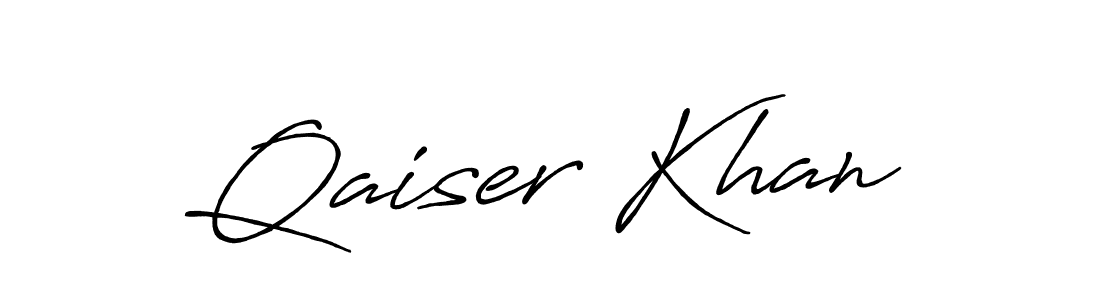 Create a beautiful signature design for name Qaiser Khan. With this signature (Antro_Vectra_Bolder) fonts, you can make a handwritten signature for free. Qaiser Khan signature style 7 images and pictures png