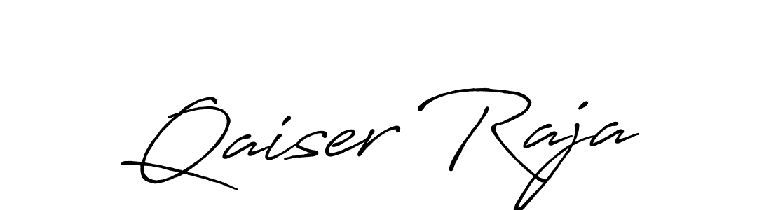 Make a beautiful signature design for name Qaiser Raja. With this signature (Antro_Vectra_Bolder) style, you can create a handwritten signature for free. Qaiser Raja signature style 7 images and pictures png